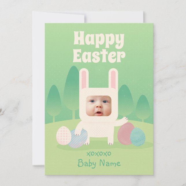 Cartes Pour Fêtes Annuelles Joyeux Bébé Bébé 1er Pâques (Devant)