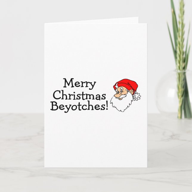 Cartes Pour Fêtes Annuelles Joyeux Beyotch de Noël (Devant)