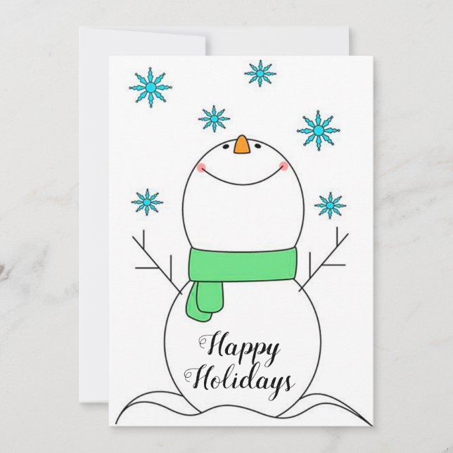 Cartes Pour Fêtes Annuelles Joyeux bonhomme de neige (Devant)