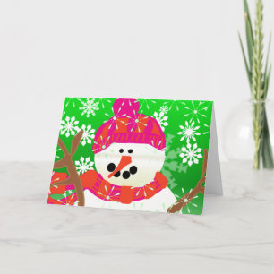 Cartes Pour Fêtes Annuelles Joyeux bonhomme de neige