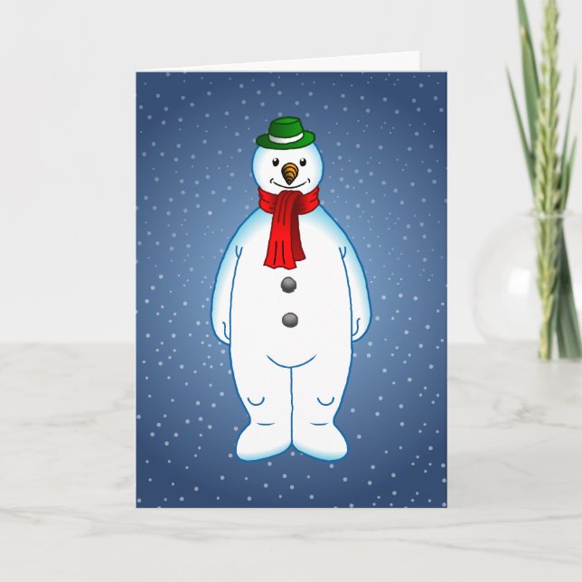 Cartes Pour Fêtes Annuelles Joyeux bonhomme de neige de Noël (Devant)