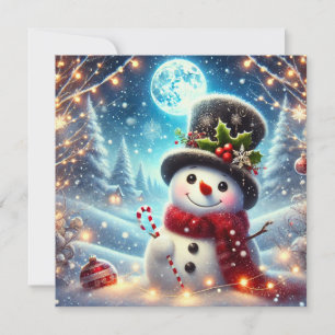 Cartes Pour Fêtes Annuelles Joyeux bonhomme de neige de Noël