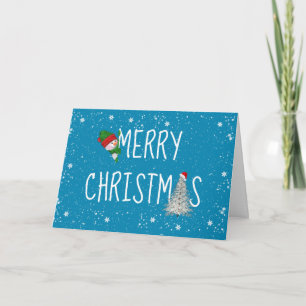 Cartes Pour Fêtes Annuelles Joyeux bonhomme de neige de Noël dans les flocons 