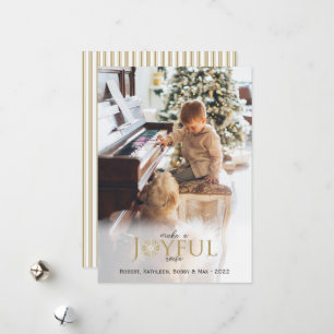 Cartes Pour Fêtes Annuelles Joyeux Bruit Gold Flocon de neige Photo de Noël