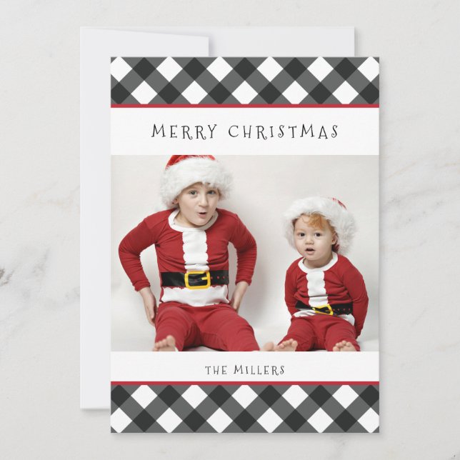 Cartes Pour Fêtes Annuelles Joyeux Buffalo Plaid Card pour les vacances (Devant)