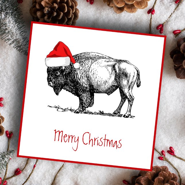 Cartes Pour Fêtes Annuelles Joyeux buffle de Noël (Créateur téléchargé)