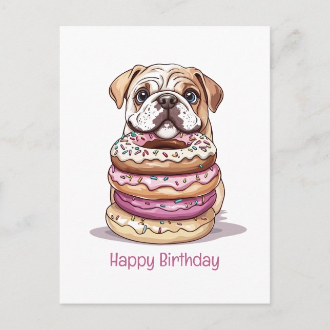 Cartes Pour Fêtes Annuelles Joyeux Bulldogs anglais (Devant)