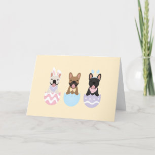 Cartes Pour Fêtes Annuelles Joyeux Bulldogs français de Pâques