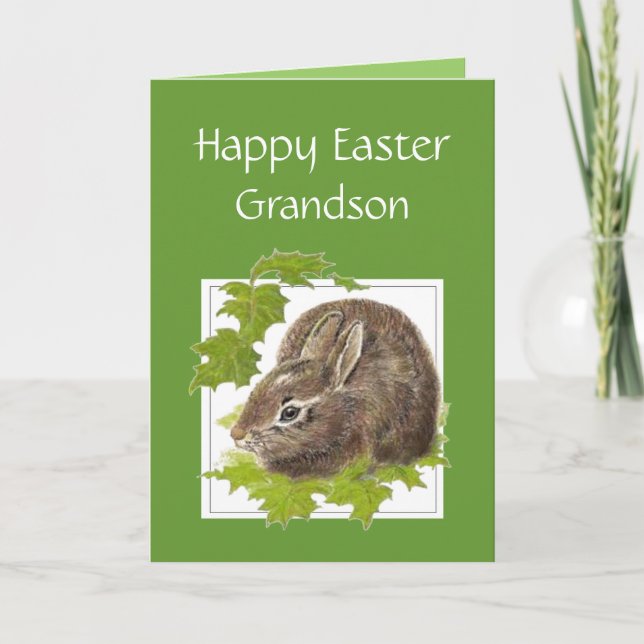 Cartes Pour Fêtes Annuelles Joyeux Bunny spécial de Pâques mignonette Grandson (Devant)
