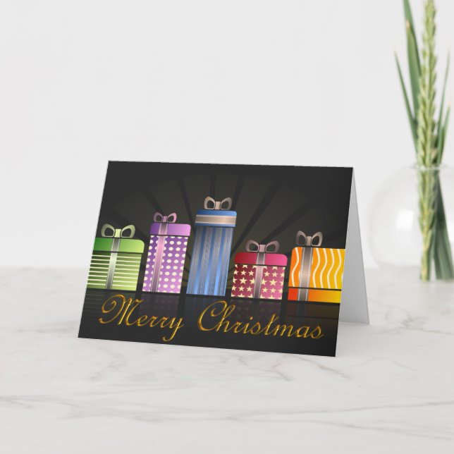Cartes Pour Fêtes Annuelles Joyeux cadeaux de Noël (Devant)