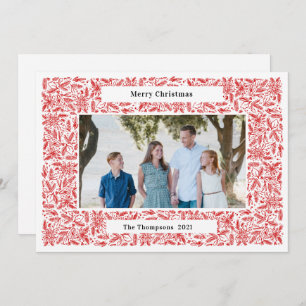 Cartes Pour Fêtes Annuelles Joyeux cadre de Noël Rouge