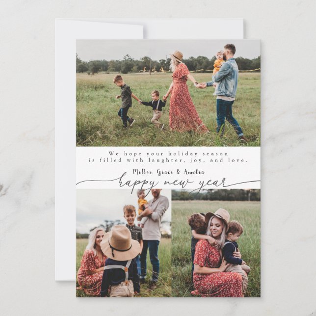 Cartes Pour Fêtes Annuelles Joyeux calligraphie moderne Noël 3 (Devant)