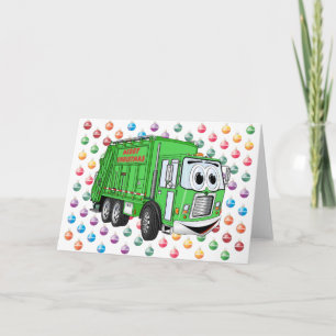Cartes Pour Fêtes Annuelles Joyeux camion à ordures de Noël