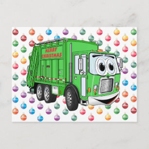Cartes Pour Fêtes Annuelles Joyeux camion à ordures de Noël