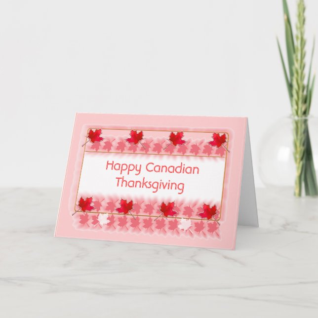 Cartes Pour Fêtes Annuelles Joyeux Canadien Thanksgiving Red Maple Feuilles (Devant)