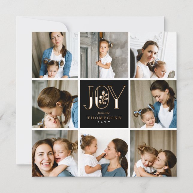 Cartes Pour Fêtes Annuelles Joyeux Carreaux 8 Fête de la Photo (Devant)