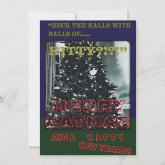 Cartes Pour Fêtes Annuelles Joyeux Cat Noël 