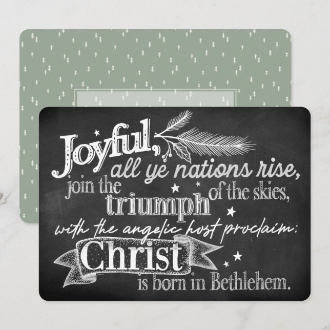 Cartes Pour Fêtes Annuelles Joyeux | Chalkboard Typographie Apat Holiday Card (Devant / Derrière)