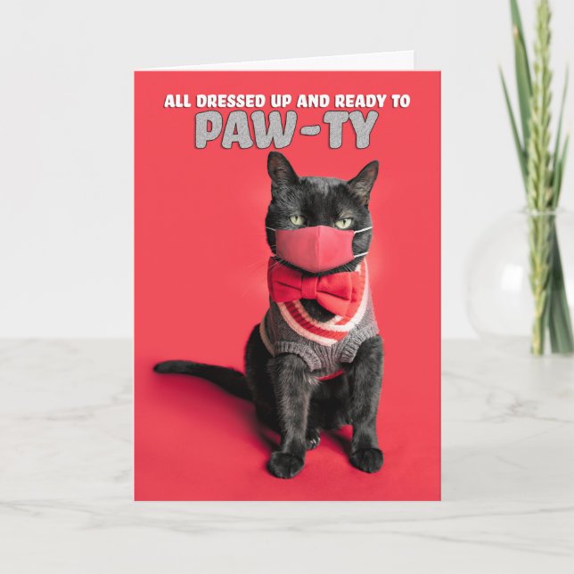 Cartes Pour Fêtes Annuelles Joyeux Chat d'anniversaire dans l'Humour de Sweate (Devant)