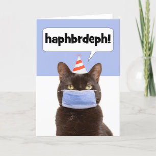 Cartes Pour Fêtes Annuelles Joyeux Chat d'Anniversaire Parlant À Travers Le Ma