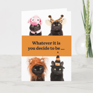 Cartes Pour Fêtes Annuelles Joyeux chat d'Halloween en costumes Humour