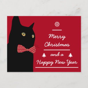 Cartes Pour Fêtes Annuelles Joyeux chat noir Noël