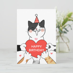 Cartes Pour Fêtes Annuelles Joyeux chats mignons d'anniversaire