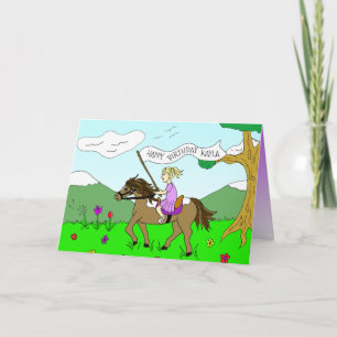 Cartes Pour Fêtes Annuelles Joyeux cheval d'anniversaire et à l'intérieur de l