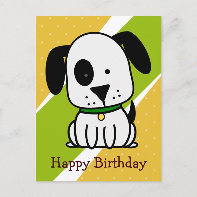 Cartes Pour Fêtes Annuelles Joyeux chien chiot d'anniversaire (Devant)