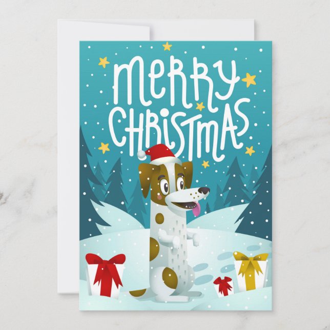 Cartes Pour Fêtes Annuelles Joyeux chien Noël drôle hiver (Devant)