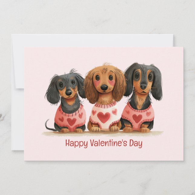 Cartes Pour Fêtes Annuelles Joyeux Chiens de la fête des Valentines (Devant)