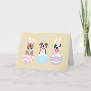 Cartes Pour Fêtes Annuelles Joyeux Chiens de Pâques American Pit Bull Terrier