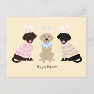Cartes Pour Fêtes Annuelles Joyeux Chiens d'excursion de Pâques Labrador