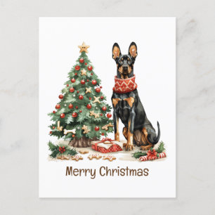 Cartes Pour Fêtes Annuelles Joyeux Chiens Dobermann de Noël