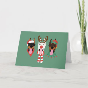 Cartes Pour Fêtes Annuelles Joyeux Chiens Dobermann de Noël