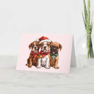 Cartes Pour Fêtes Annuelles Joyeux Chiens en boîte de Noël