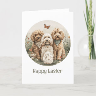 Cartes Pour Fêtes Annuelles Joyeux Chiens Goldendoodle de Pâques