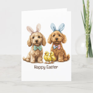 Cartes Pour Fêtes Annuelles Joyeux Chiens Goldendoodle de Pâques