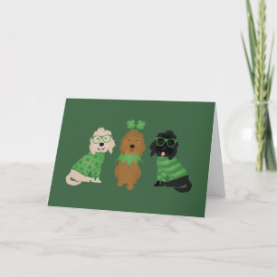 Cartes Pour Fêtes Annuelles Joyeux Chiens Goldendoodle Jour de la Saint Patric