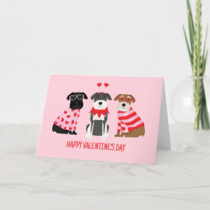 Cartes Pour Fêtes Annuelles Joyeux Chiens Schnauzer de la Journée des Valentin