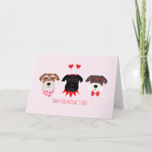 Cartes Pour Fêtes Annuelles Joyeux Chiens Schnauzer de la Journée des Valentin