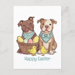 Cartes Pour Fêtes Annuelles Joyeux Chiens taureaux de Pâques