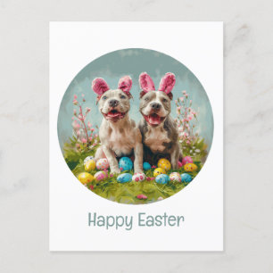 Cartes Pour Fêtes Annuelles Joyeux Chiens taureaux de Pâques