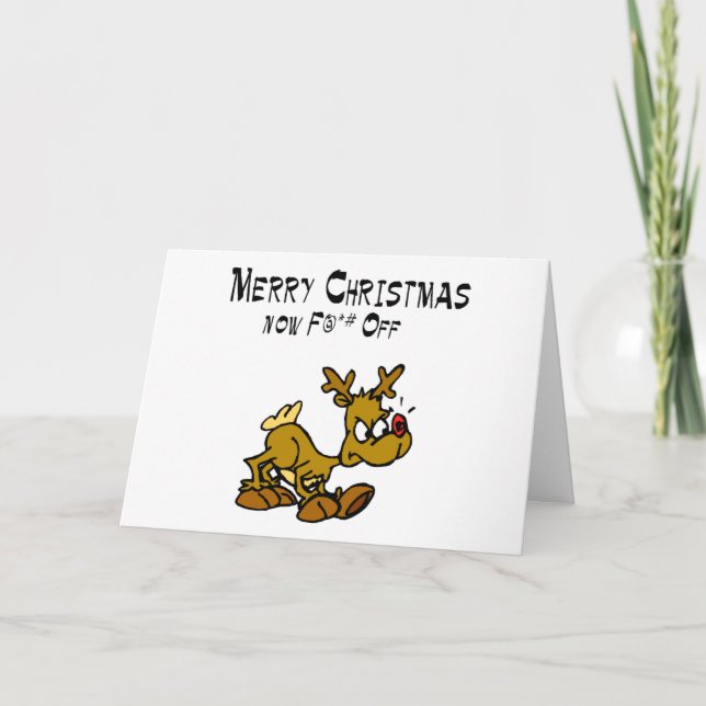 Cartes Pour Fêtes Annuelles Joyeux Chrismas maintenant F*ck (Devant)