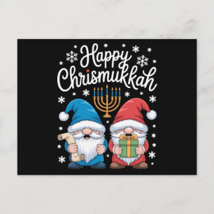 Cartes Pour Fêtes Annuelles Joyeux Chrismukkah Gnomes Menorah Hanukkah Xmas