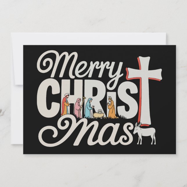 Cartes Pour Fêtes Annuelles Joyeux Christ Mas Noël chrétien Jésus Noël Noël (Devant)