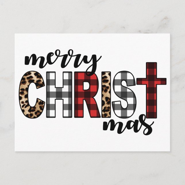 Cartes Pour Fêtes Annuelles Joyeux CHRISTmas Buffalo Plaid (Devant)