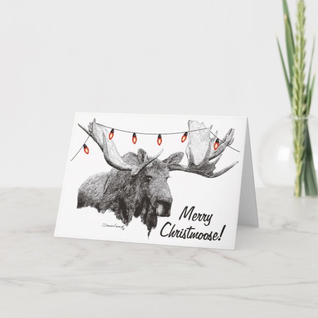 Cartes Pour Fêtes Annuelles Joyeux Christmoose ! (Devant)