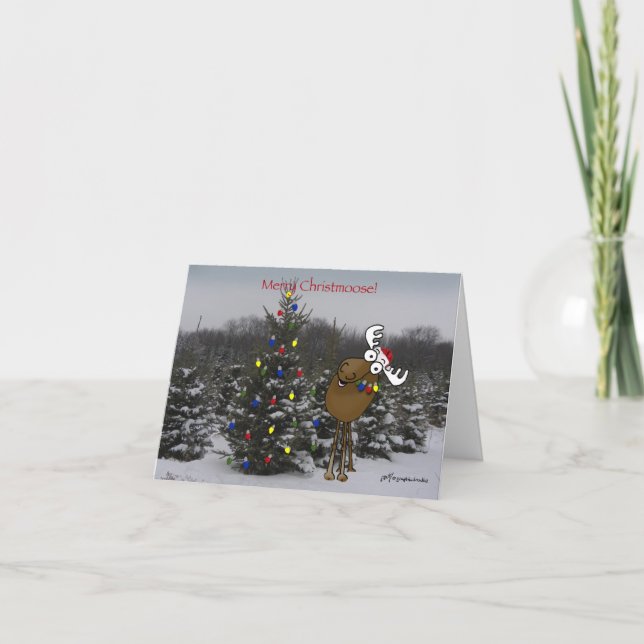 Cartes Pour Fêtes Annuelles Joyeux Christmoose ! (Devant)