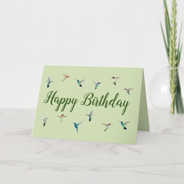 Cartes Pour Fêtes Annuelles Joyeux colibri d'anniversaire (Devant)